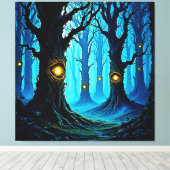 Donkere Fantasy Oogbal Bosontwerp Canvas Afdruk (Insitu (Houten vloer))