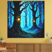 Donkere Fantasy Oogbal Bosontwerp Canvas Afdruk (Insitu (Woonkamer))