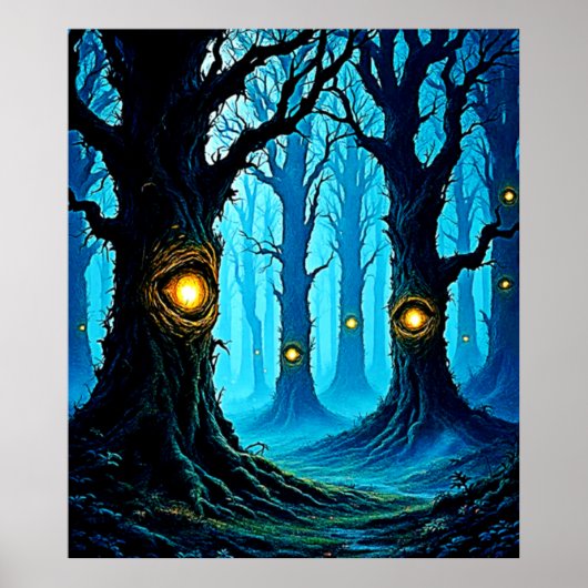 Donkere Fantasy Oogbal Bosontwerp Poster (Voorkant)