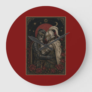 Donkere Fantasy Ridder Liefhebbers Slaapkamer Muur Grote Klok
