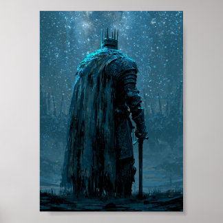 Donkere Fantasy Rode Mantel Ridder Poster