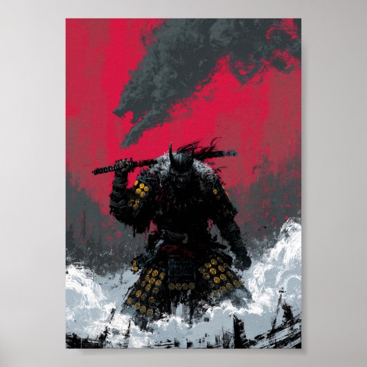 Donkere Fantasy Samurai Poster (Voorkant)