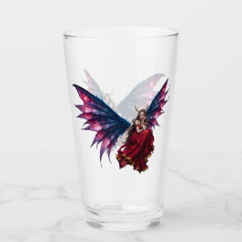 Donkere Fantasy Sprookjeskoningin met Vlinder Vleu Glas