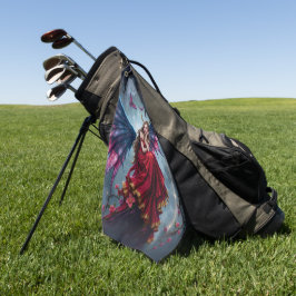 Donkere Fantasy Sprookjeskoningin met Vlinder Vleu Golfhanddoek