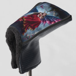 Donkere Fantasy Sprookjeskoningin met Vlinder Vleu Golfheadcover