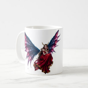 Donkere Fantasy Sprookjeskoningin met Vlinder Vleu Koffiemok
