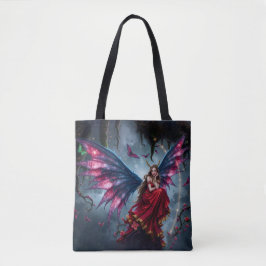 Donkere Fantasy Sprookjeskoningin met Vlinder Vleu Tote Bag