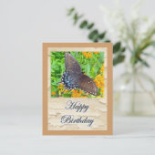 Donkere fase tijger Swallowtail Butterfly Birthday Briefkaart (Staand voorkant)
