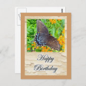 Donkere fase tijger Swallowtail Butterfly Birthday Briefkaart (Voorkant / Achterkant)