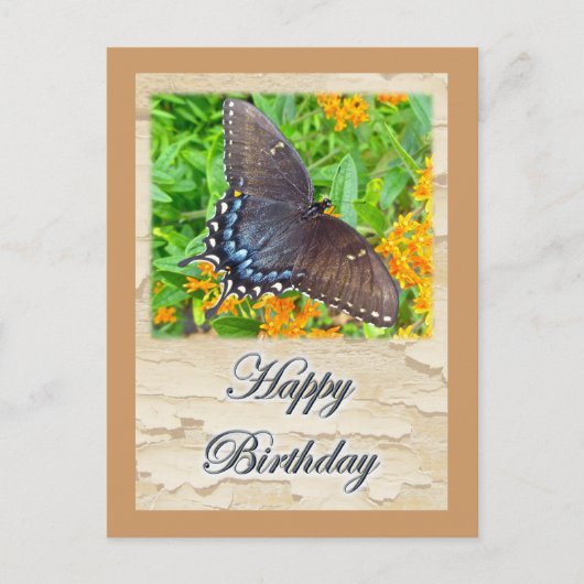 Donkere fase tijger Swallowtail Butterfly Birthday Briefkaart (Voorkant)