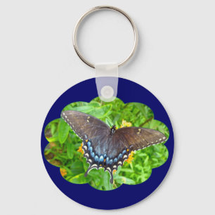 Donkere fase tijger Swallowtail Butterfly Birthday Sleutelhanger