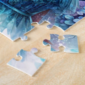 Donkere fee met afro en hortensia's puzzel (Zijkant)