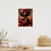 Donkere fee met rode rozen poster (Keuken)