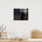 Donkere fegel in het moonlicht poster (Keuken)