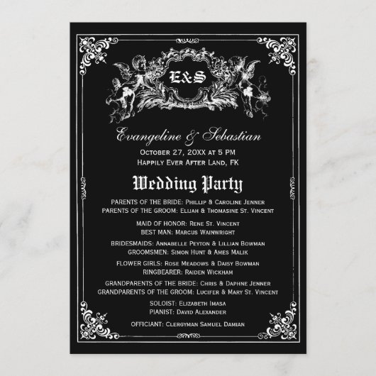 Donkere feiale winkelprogramma's voor weddenschapp programmakaart (Voorkant)