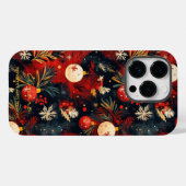 Donkere Festive Kerstversieringspatroon Case-Mate iPhone Case (Achterkant (horizontaal))