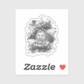 Donkere figuur met capuchon in Ink Blot Shadows Sticker (Vel)