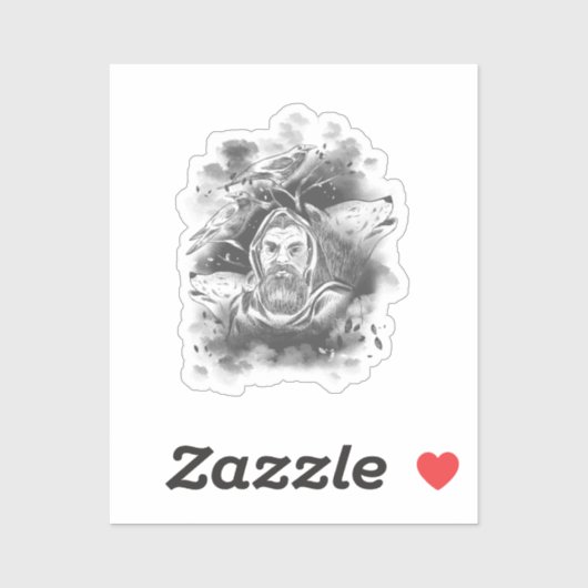 Donkere figuur met capuchon in Ink Blot Shadows Sticker (Vel)