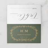 Donkere Fles Groene Gouden Bloemen Bloemen Bloemen Plaatskaartje (Buitenkant ongevouwen)