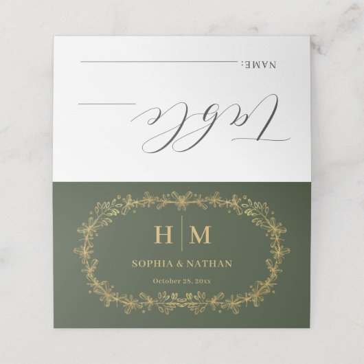 Donkere Fles Groene Gouden Bloemen Bloemen Bloemen Plaatskaartje (Buitenkant ongevouwen)