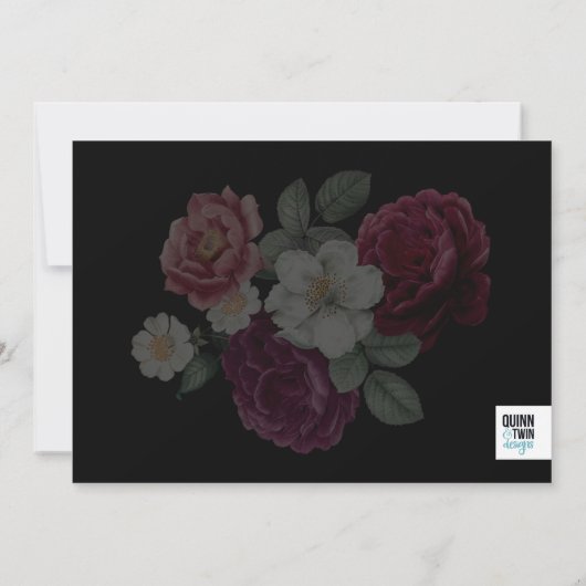 Donkere flora Afstuderen aankondiging (Achterkant)