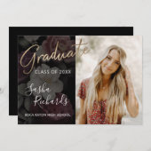 Donkere flora Afstuderen aankondiging (Voorkant / Achterkant)