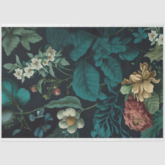  donkere flora ontkoppeling tissuepapier (Voorkant)