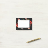 Donkere Floral Black Aangepaste Post-it notities Post-it® Notes (Op bureau)