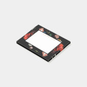 Donkere Floral Black Aangepaste Post-it notities Post-it® Notes (Schuin)