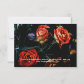 Donkere Floral Botanical Wedding Save the Date Car (Achterkant)