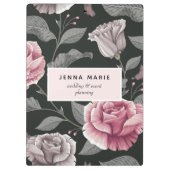 Donkere Floral Business Klembord (Achterkant)