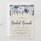 Donkere Floral en wit hout | Bridal Brunch Kaart (Voorkant)