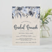 Donkere Floral en wit hout | Bridal Brunch Kaart (Staand voorkant)