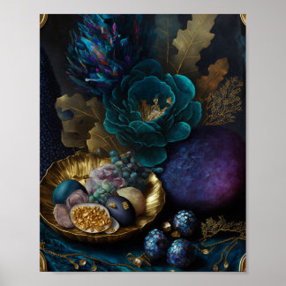 Donkere Floral esthetische aanloopklep Poster