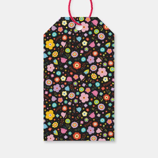 Donkere Floral  Gift Labels Cadeaulabel (Achterkant)