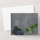 Donkere Floral Gothic Style Wedding All In One Uitnodiging (Achterkant)