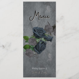 Donkere Floral Gothic Style Wedding Menu