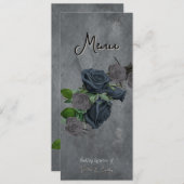 Donkere Floral Gothic Style Wedding Menu (Voorkant / Achterkant)