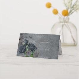 Donkere Floral Gothic Style Wedding Plaatskaartje