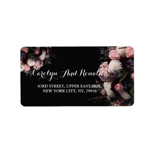 Donkere  Floral Label (Voorkant)