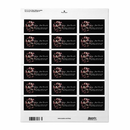 Donkere  Floral Label (Full Sheet)