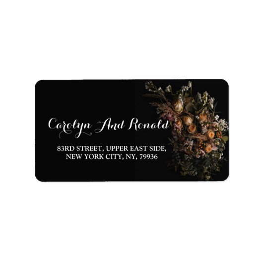 Donkere  Floral Label (Voorkant)