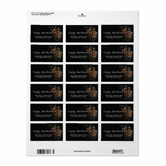 Donkere  Floral Label (Full Sheet)