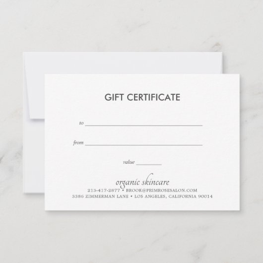  donkere Floral Logo | Cadeaubon (Achterkant)