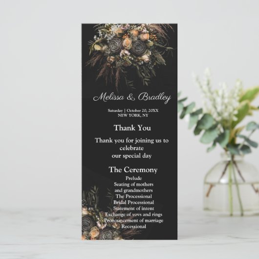 Donkere  Floral Menu (Staand voorkant)