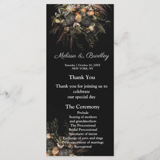 Donkere  Floral Menu (Voorkant)