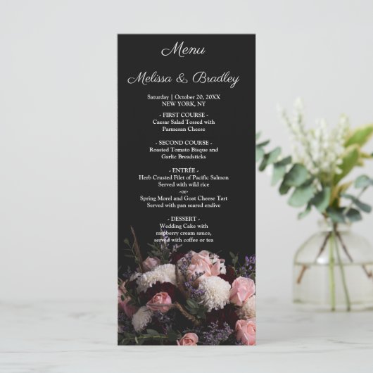 Donkere  Floral Menu (Staand voorkant)