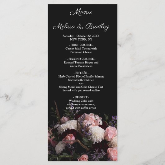 Donkere  Floral Menu (Voorkant)