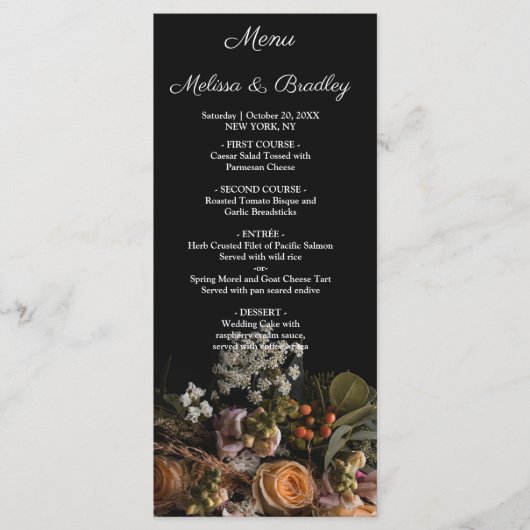 Donkere  Floral Menu (Voorkant)