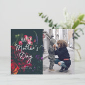 Donkere Floral Moederdag fotokaart Kaart (Staand voorkant)